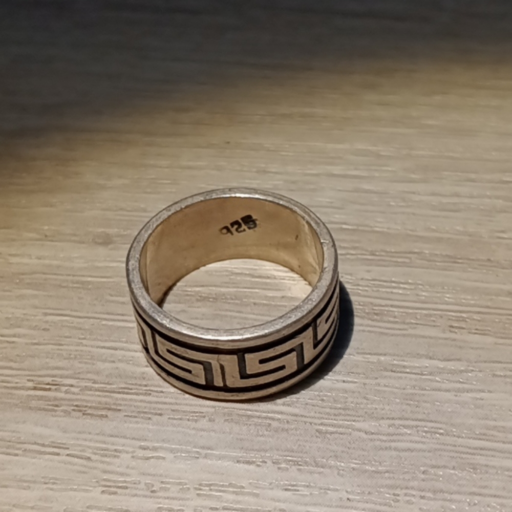 925-Silver Ring Greek Key Pattern - image 3